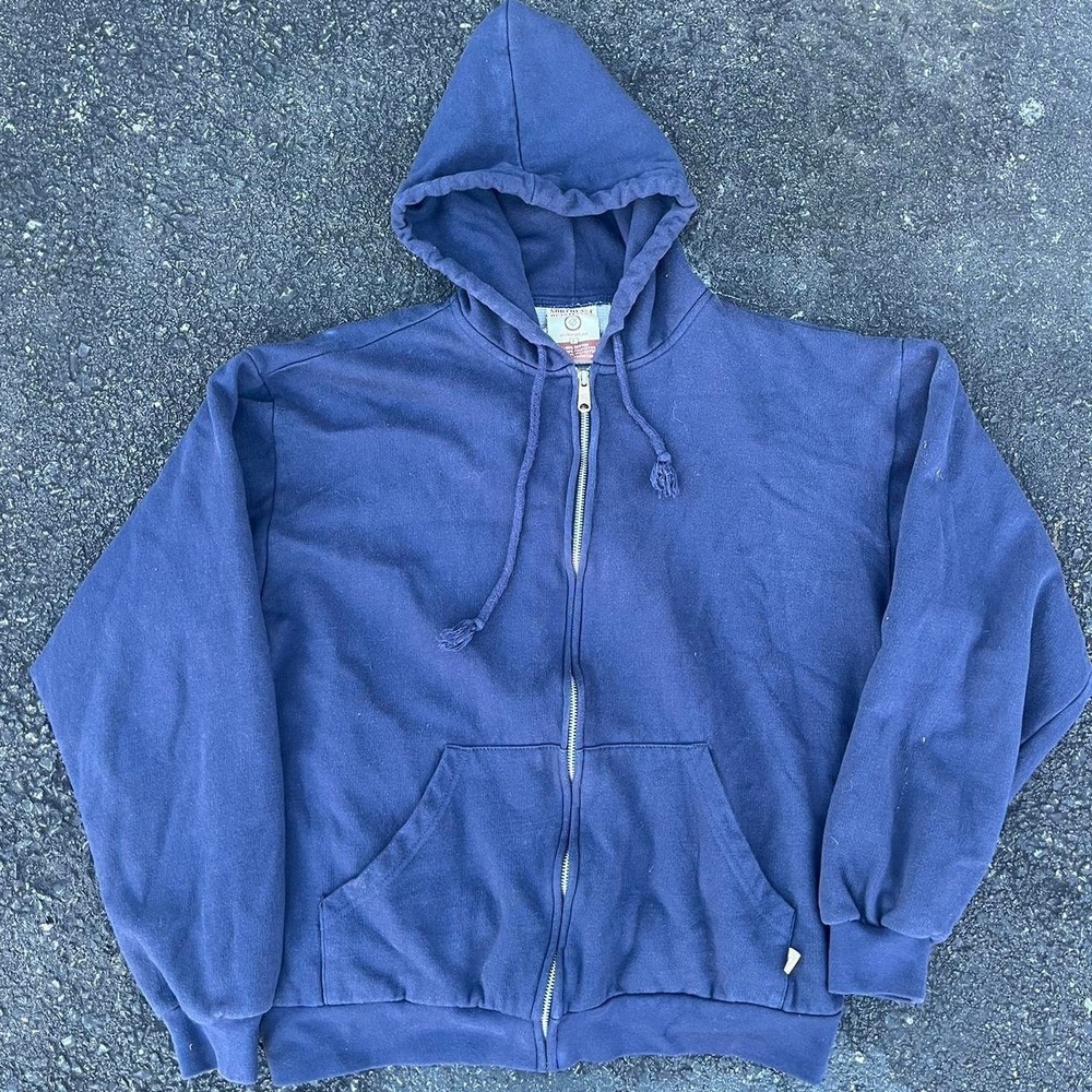 1990s Thermal Lines Zip Up Hoodie size L